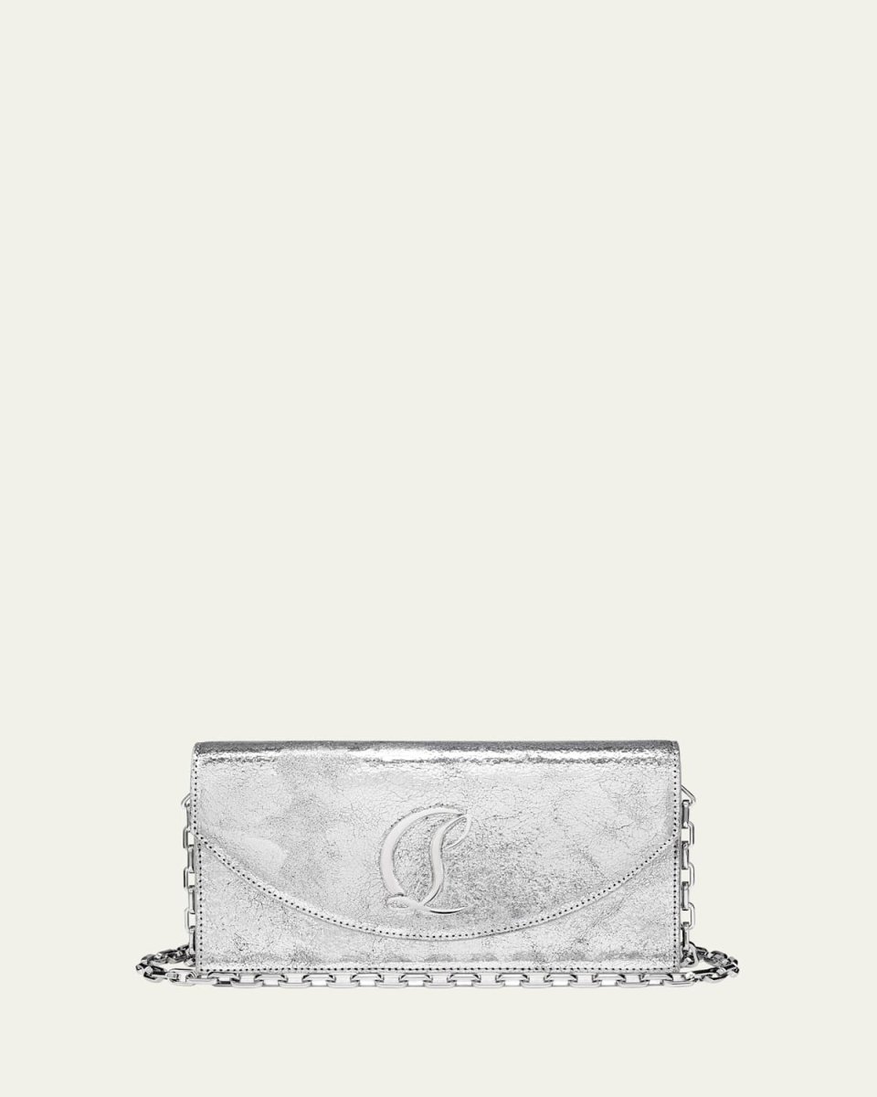 Loubi54 Metallic Leather Clutch Bag